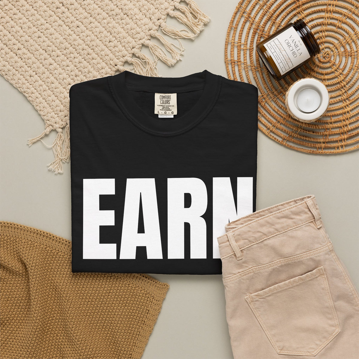 Dynamic Fitness "Earn Every Rep." Tee – Heavyweight Garment-Dyed