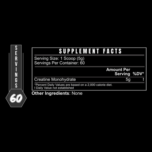 BLACKLABEL Creatine Monohydrate – Pure Unflavored Strength & Power Supplement