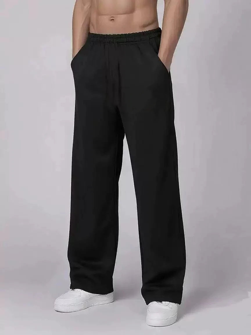 Men's Retro Y2K Straight Leg Pants Loose Fit Joggers Hip Hop Style Casual Sweatpants for Outdoor Gym Activities