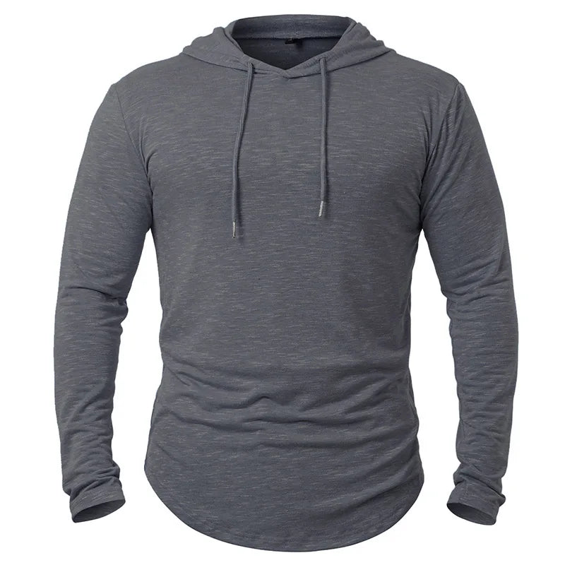 Dynamic Fitness Men's Lightweight Athletic Hoodie – Long Sleeve Gym & Running Pullover
