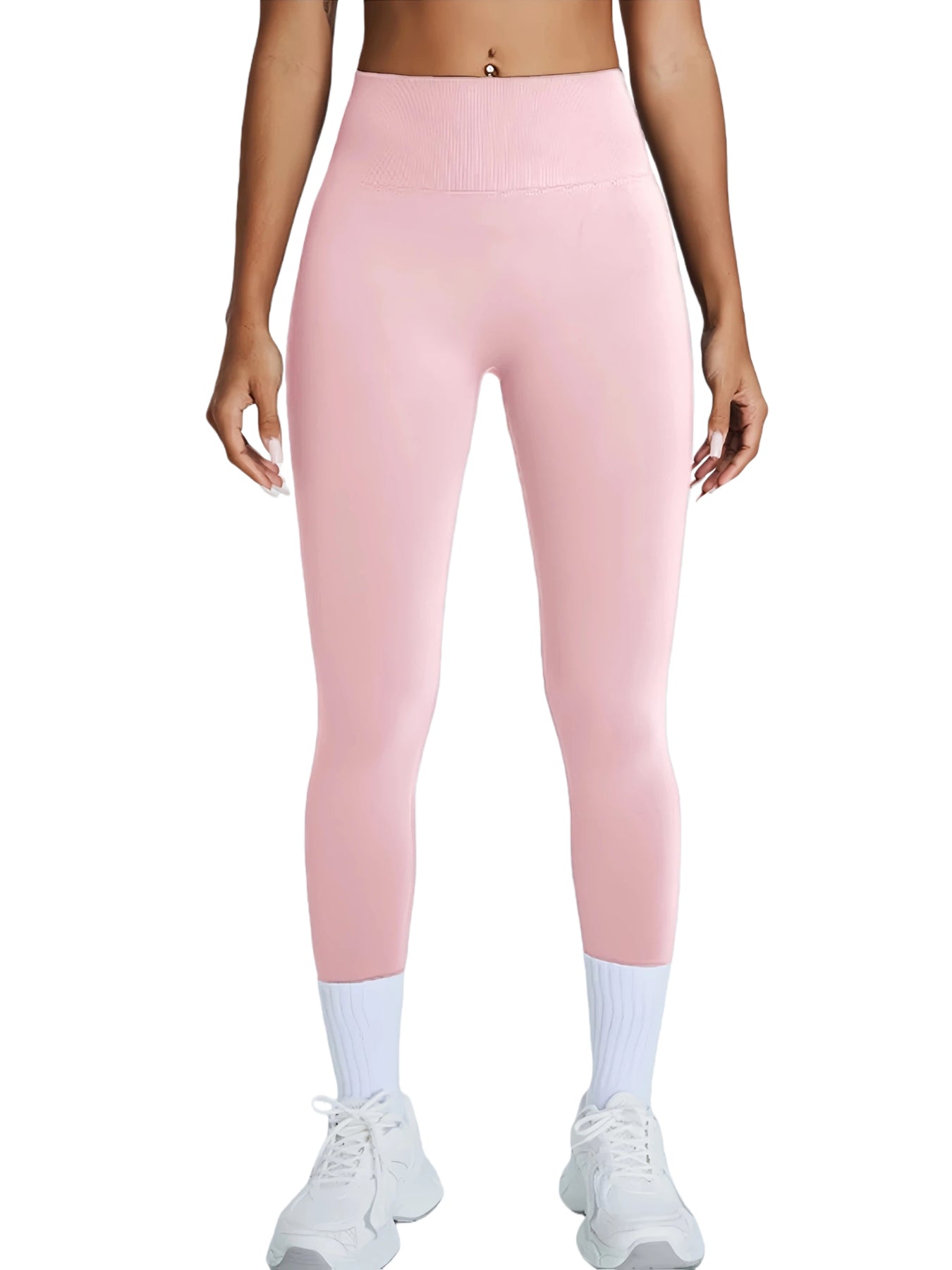 Women's High Waisted Seamless Leggings - Butt Lifting & Tummy Control Yoga Pants, Non-See Through Workout Leggings With Soft Compression, Solid Color Activewear