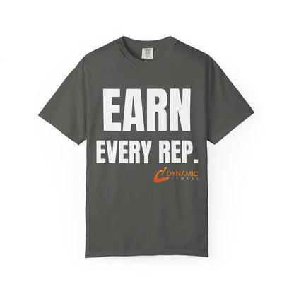 Dynamic Fitness "Earn Every Rep." Tee – Heavyweight Garment-Dyed