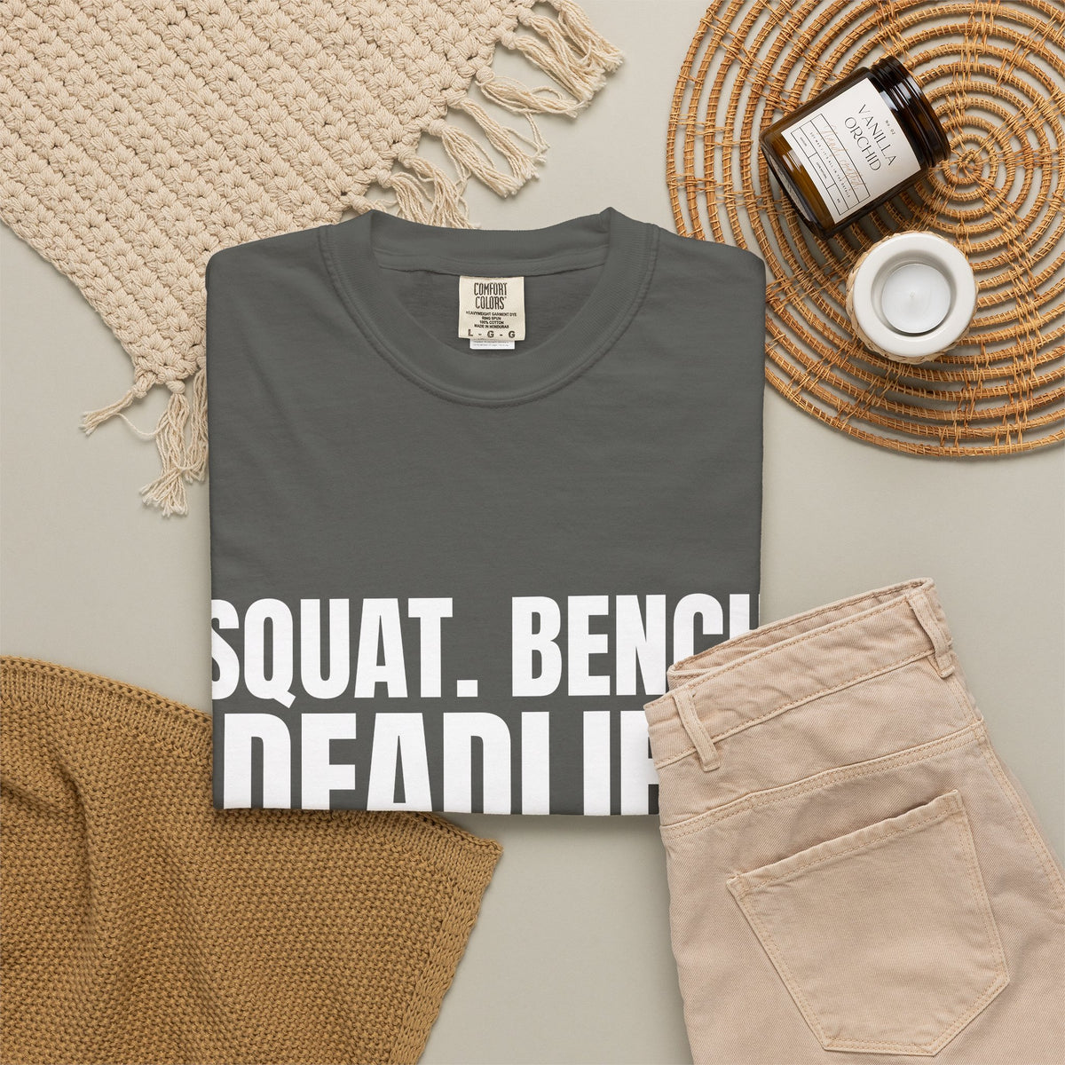 Dynamic Fitness "Squat. Bench. Deadlift." Tee – Heavyweight Garment-Dyed