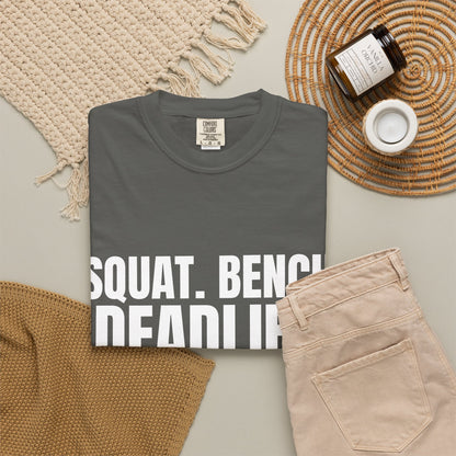 Dynamic Fitness "Squat. Bench. Deadlift." Tee – Heavyweight Garment-Dyed