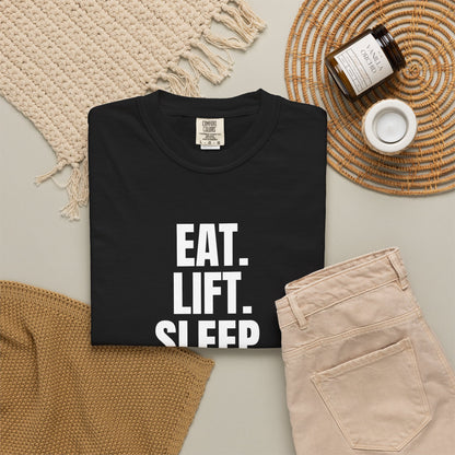 Dynamic Fitness "Eat. Lift. Sleep. Repeat." Tee – Heavyweight Garment-Dyed