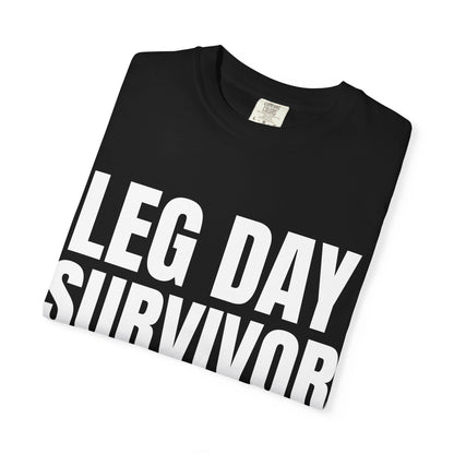 Dynamic Fitness "Leg Day Survivor" Tee – Heavyweight Garment-Dyed
