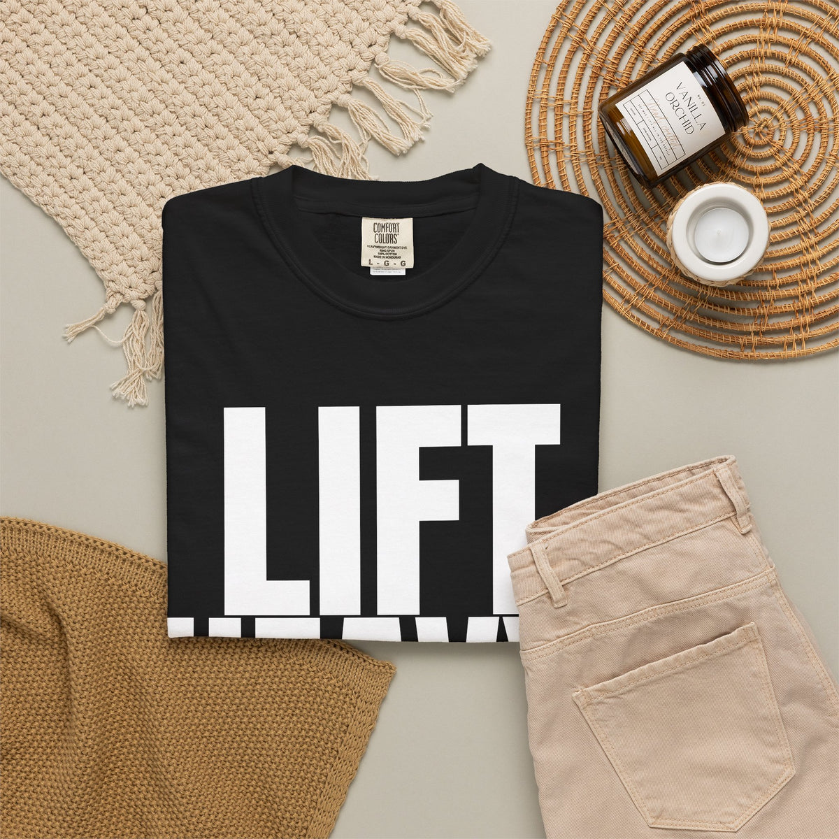Dynamic Fitness “LIFT HEAVY.” Tee – Heavyweight Garment-Dyed T-Shirt
