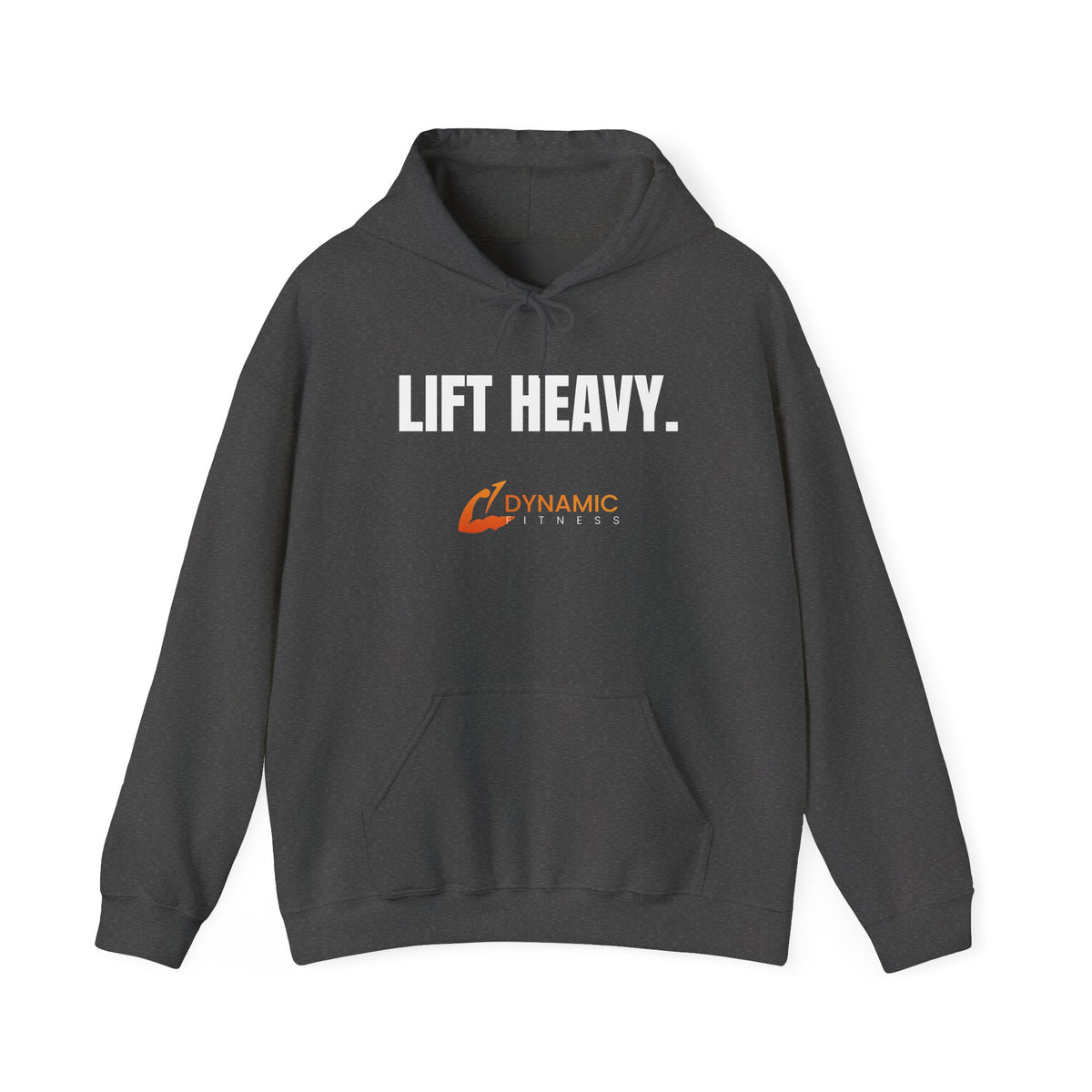 Dynamic Fitness “LIFT HEAVY.” Hoodie – Heavy Blend Pullover Hooded Sweatshirt