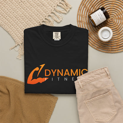 Dynamic Fitness Logo Tee – Heavyweight Garment-Dyed Training T-Shirt