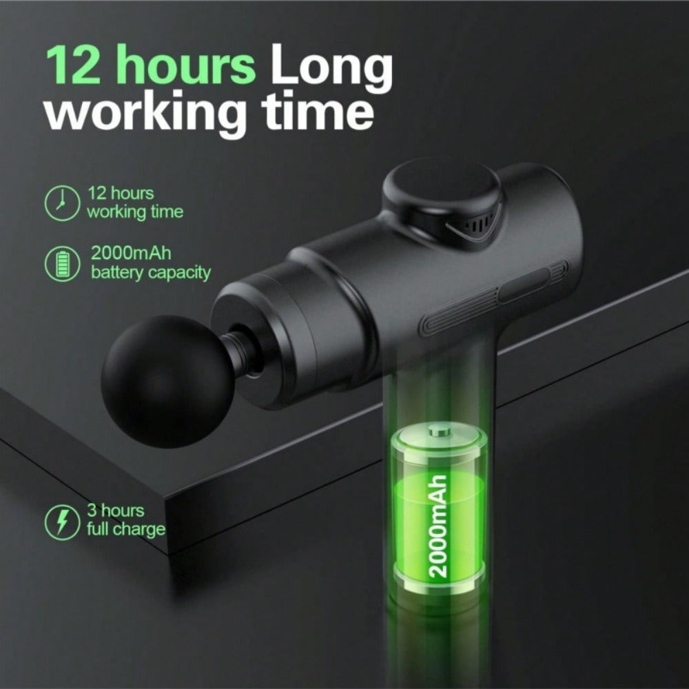 Massage Gun Deep Tissue Percussion Massager – Handheld Muscle Massager with 8 Heads