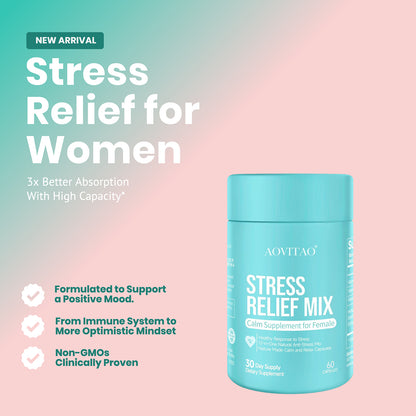 Ashwagandha For Women Supplement With L-Theanine Magnesium, Stress Relief, Focus And Relaxation Support Anxiery Pill