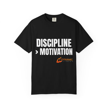 Dynamic Fitness "Discipline > Motivation" Tee – Heavyweight Garment-Dyed
