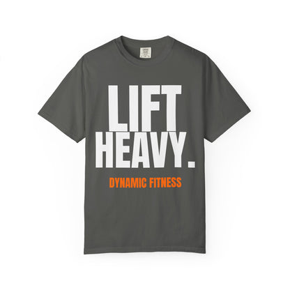 Dynamic Fitness “LIFT HEAVY.” Tee – Heavyweight Garment-Dyed T-Shirt