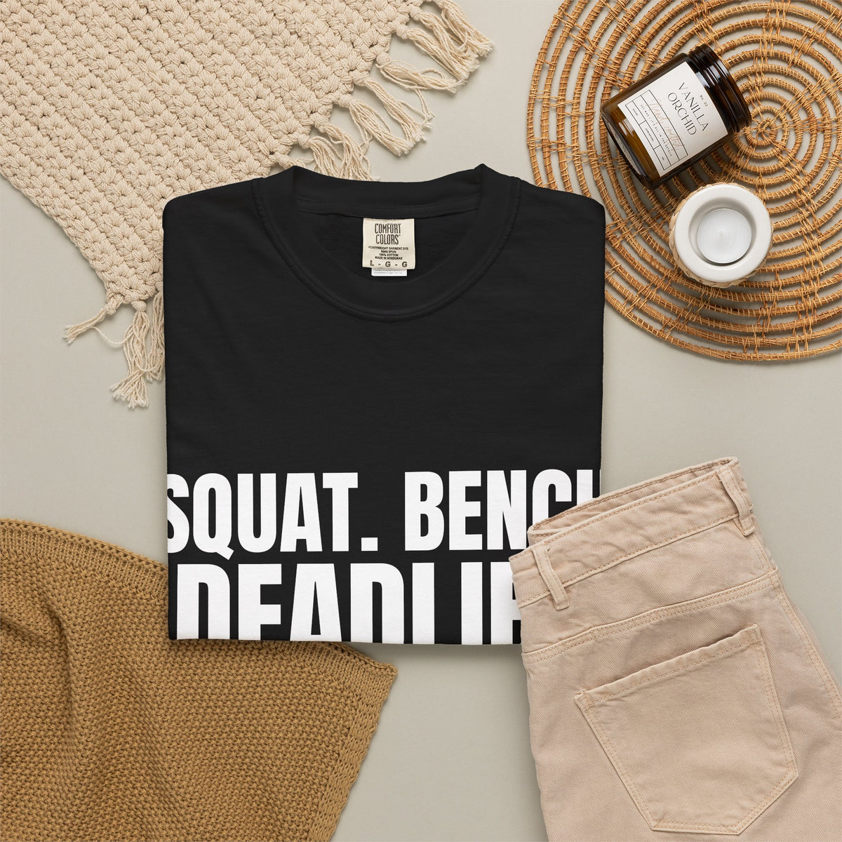 Dynamic Fitness "Squat. Bench. Deadlift." Tee – Heavyweight Garment-Dyed