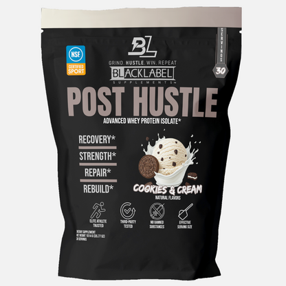 BLACKLABEL Post Hustle – Post-Workout Whey Protein & Muscle Recovery Supplement