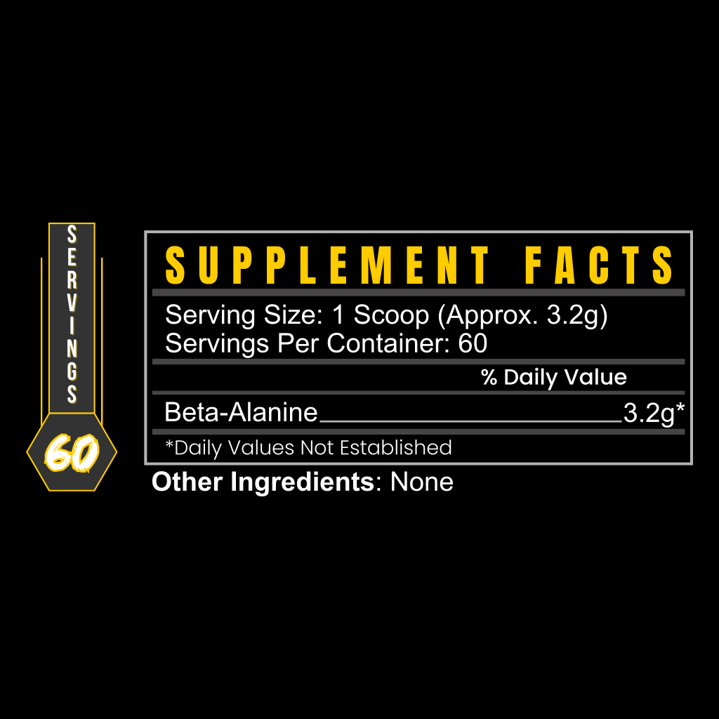 BLACKLABEL Beta-Alanine – Pure Endurance & Carnosine Booster Supplement