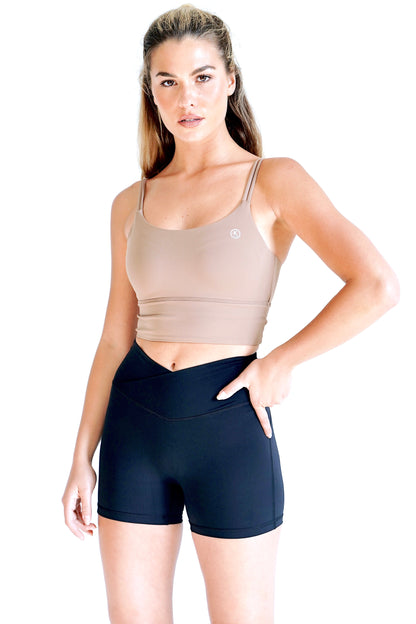 I Am Confident Beige Cropped Tank