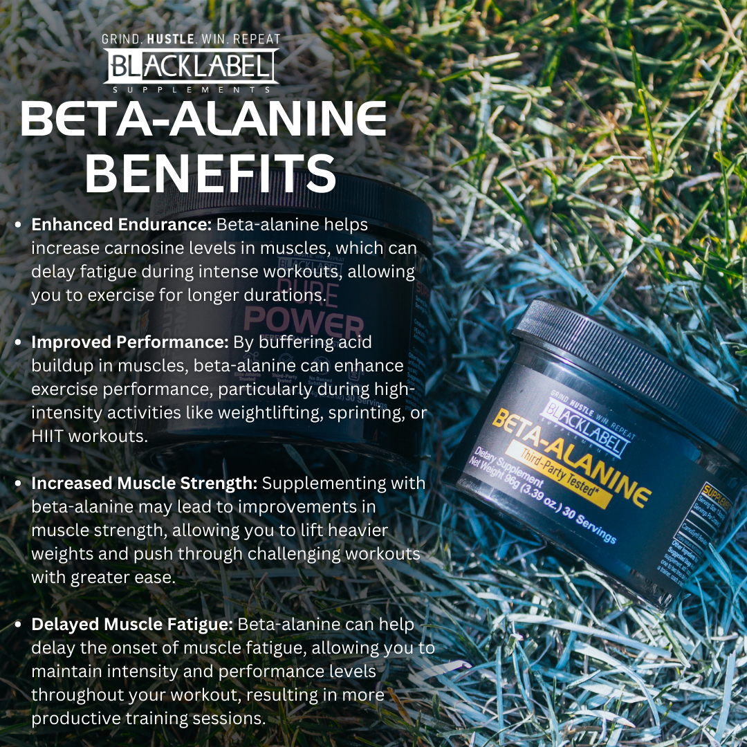BLACKLABEL Beta-Alanine – Pure Endurance & Carnosine Booster Supplement