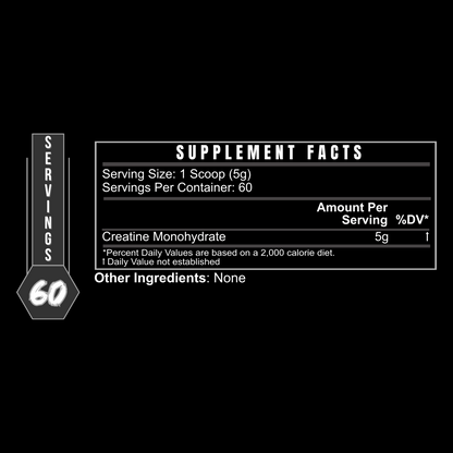 BLACKLABEL Creatine Monohydrate – Pure Unflavored Strength & Power Supplement