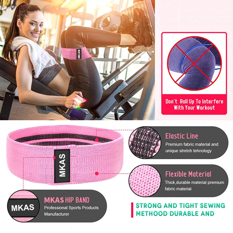 Dynamic Fitness Hip Resistance Bands Set – 3-Piece Fabric Loop Bands for Glutes, Legs & Squats