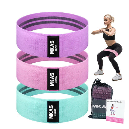 Dynamic Fitness Hip Resistance Bands Set – 3-Piece Fabric Loop Bands for Glutes, Legs & Squats
