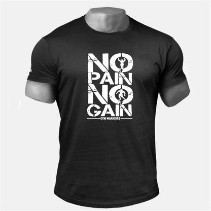 Dynamic Fitness Men's NO PAIN NO GAIN Bodybuilding Gym T-Shirt
