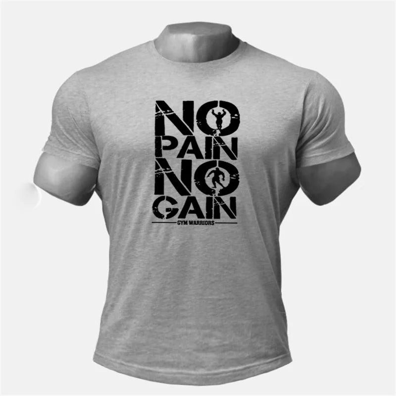 Dynamic Fitness Men's NO PAIN NO GAIN Bodybuilding Gym T-Shirt