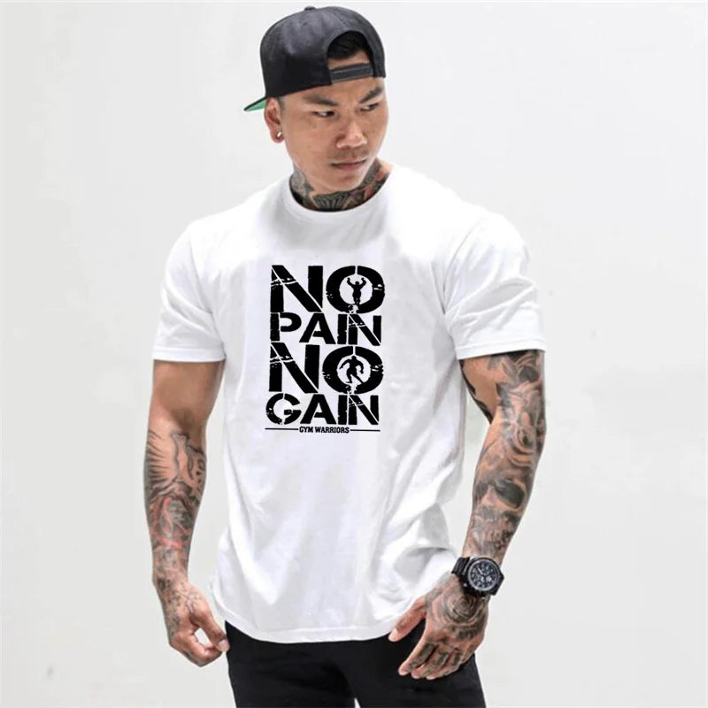 Dynamic Fitness Men's NO PAIN NO GAIN Bodybuilding Gym T-Shirt