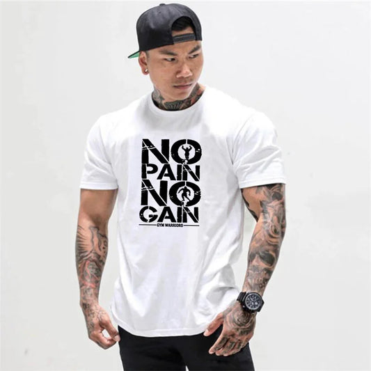 Dynamic Fitness Men's NO PAIN NO GAIN Bodybuilding Gym T-Shirt