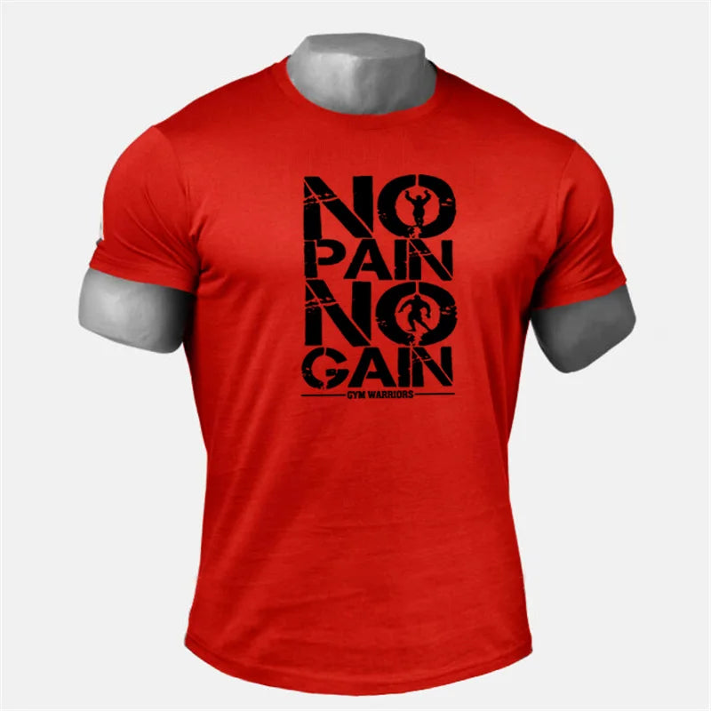 Dynamic Fitness Men's NO PAIN NO GAIN Bodybuilding Gym T-Shirt