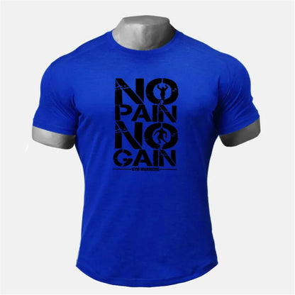 Dynamic Fitness Men's NO PAIN NO GAIN Bodybuilding Gym T-Shirt