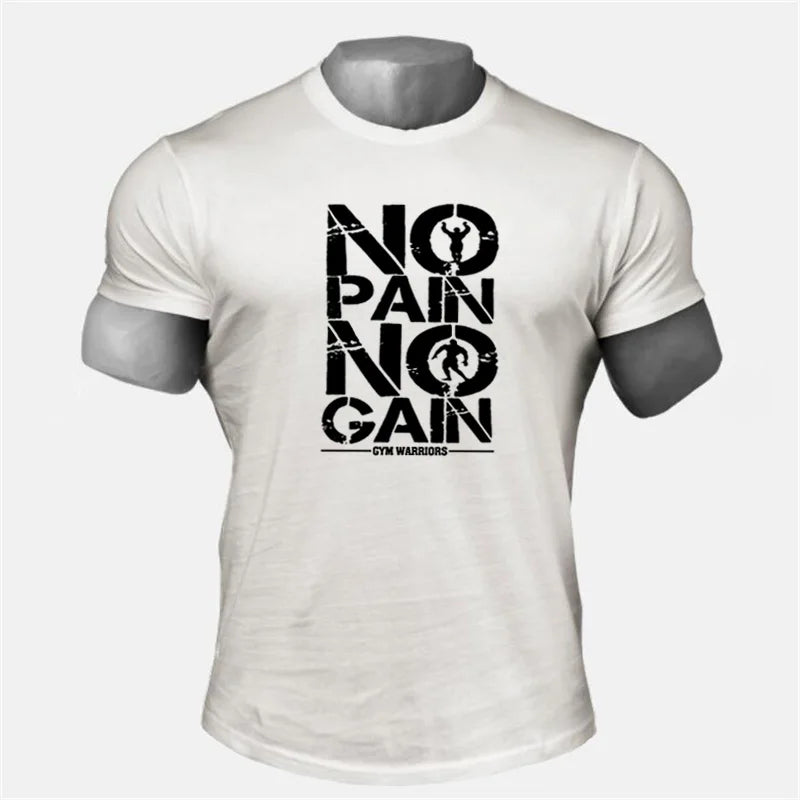 Dynamic Fitness Men's NO PAIN NO GAIN Bodybuilding Gym T-Shirt