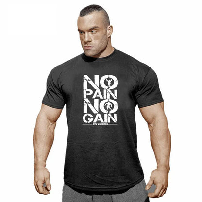 Dynamic Fitness Men's NO PAIN NO GAIN Bodybuilding Gym T-Shirt