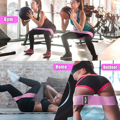 Dynamic Fitness Hip Resistance Bands Set – 3-Piece Fabric Loop Bands for Glutes, Legs & Squats