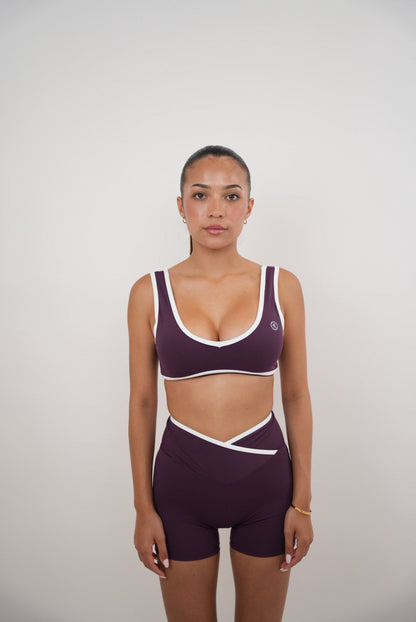 I Am Right Where I Need to Be Plum Butter Sports Bra