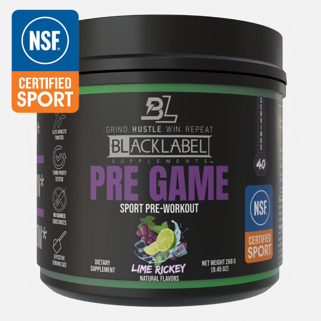 BLACKLABEL Pre Game – Adjustable Caffeine Pre-Workout Energy & Focus Supplement