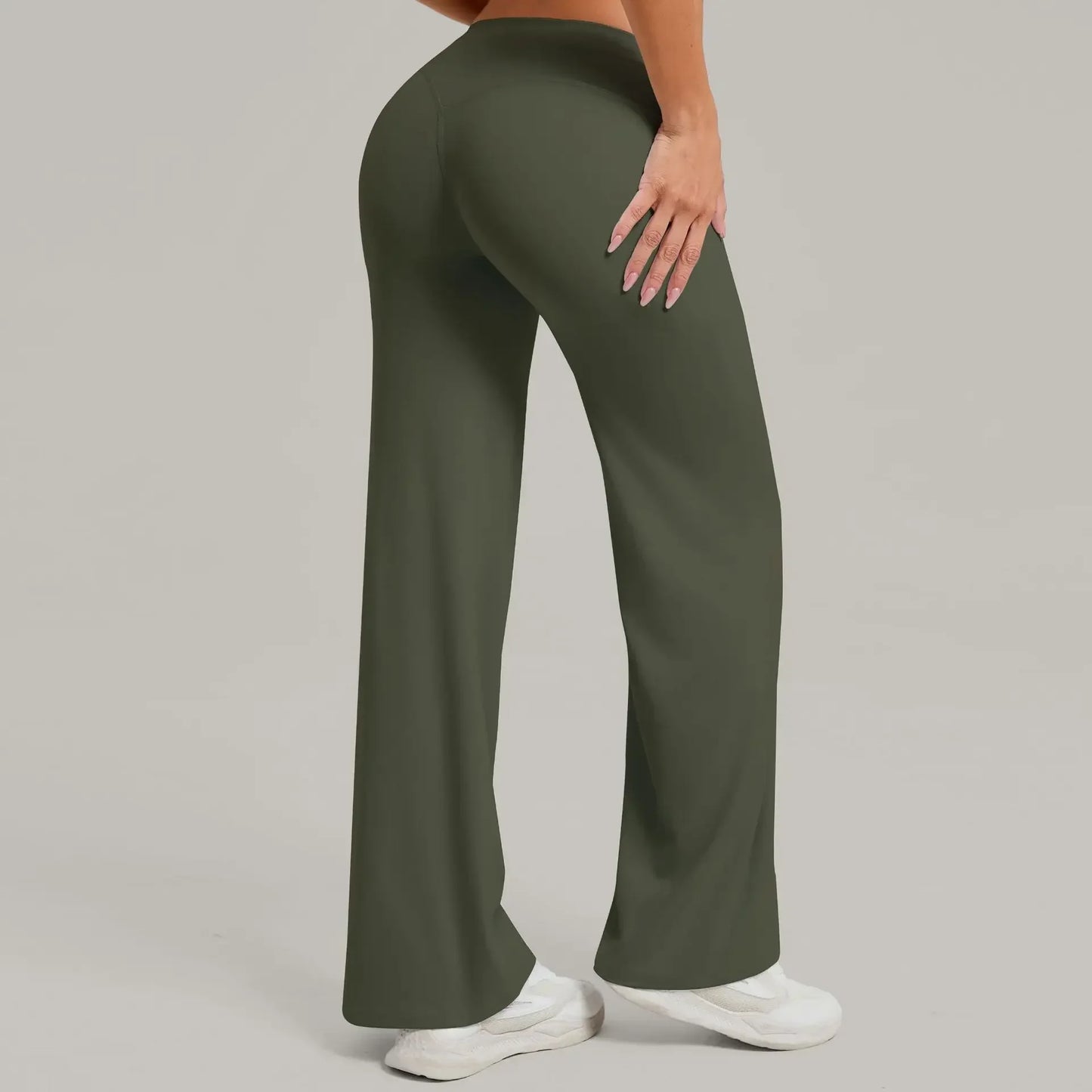 Dynamic Fitness Women's Hip-Lift Straight Leg Yoga Pants – Wide Leg Running & Fitness Leggings