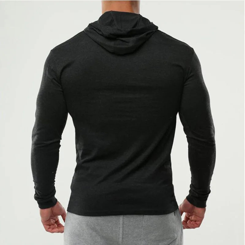 Dynamic Fitness Men's Hooded Long Sleeve Fitness Hoodie – Spring & Autumn Athletic Sweatshirt