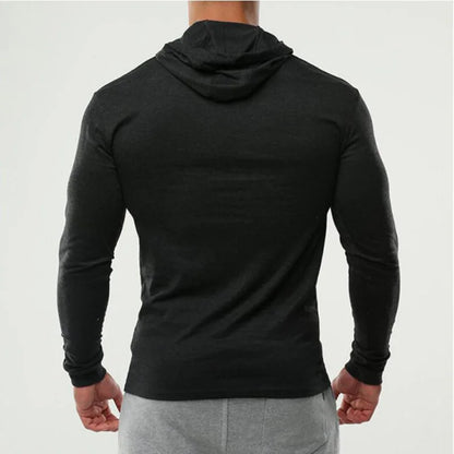 Dynamic Fitness Men's Hooded Long Sleeve Fitness Hoodie – Spring & Autumn Athletic Sweatshirt
