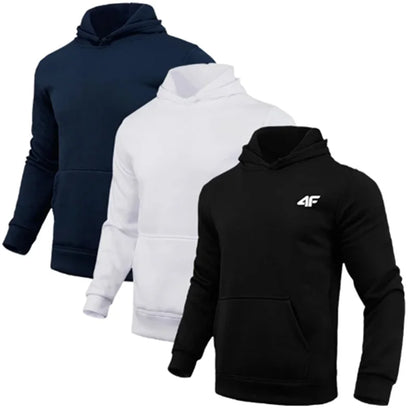 Dynamic Fitness Men's All-Season Fleece Hoodie – Casual Sports Sweatshirt for Gym & Home