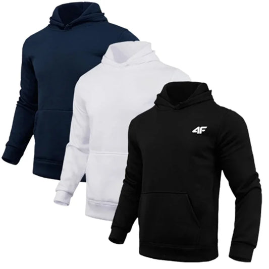 Dynamic Fitness Men's All-Season Fleece Hoodie – Casual Sports Sweatshirt for Gym & Home