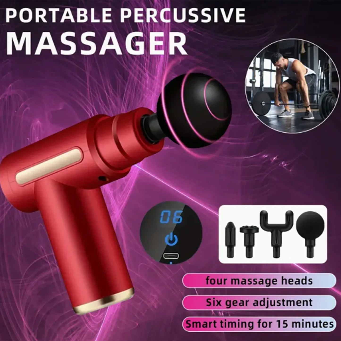 Dynamic Fitness USB Mini Massage Gun – Portable Percussion Muscle Recovery Device