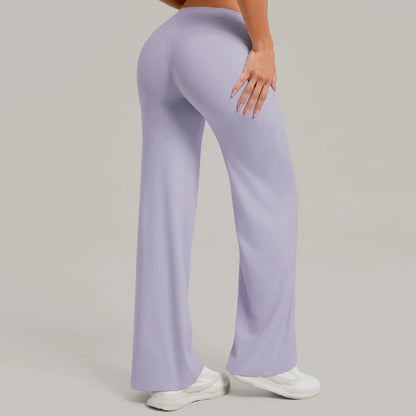 Dynamic Fitness Women's Hip-Lift Straight Leg Yoga Pants – Wide Leg Running & Fitness Leggings
