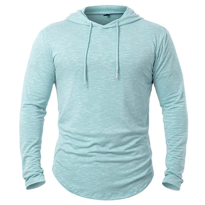 Dynamic Fitness Men's Lightweight Athletic Hoodie – Long Sleeve Gym & Running Pullover