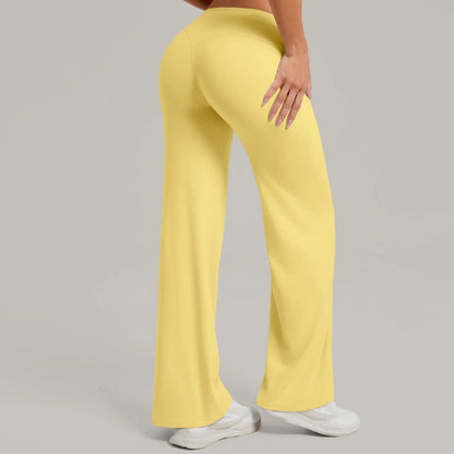 Dynamic Fitness Women's Hip-Lift Straight Leg Yoga Pants – Wide Leg Running & Fitness Leggings