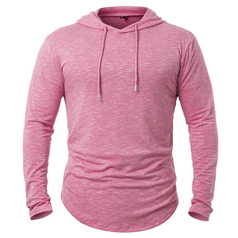 Dynamic Fitness Men's Lightweight Athletic Hoodie – Long Sleeve Gym & Running Pullover
