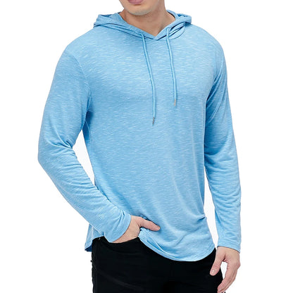 Dynamic Fitness Men's Lightweight Athletic Hoodie – Long Sleeve Gym & Running Pullover