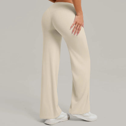 Dynamic Fitness Women's Hip-Lift Straight Leg Yoga Pants – Wide Leg Running & Fitness Leggings