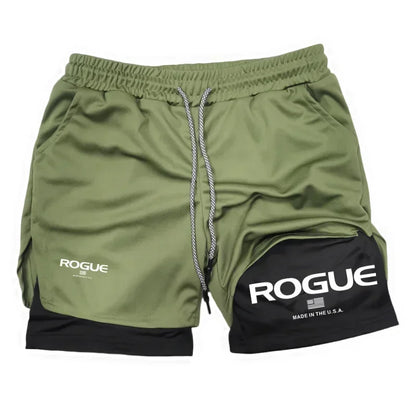 Rogue Gyms Men's Sports Shorts  Four Seasons Sportswear 2-in-1  Double Layer Tight Shorts  Sports Shorts