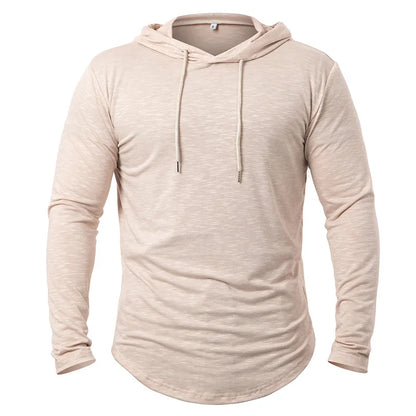 Dynamic Fitness Men's Lightweight Athletic Hoodie – Long Sleeve Gym & Running Pullover